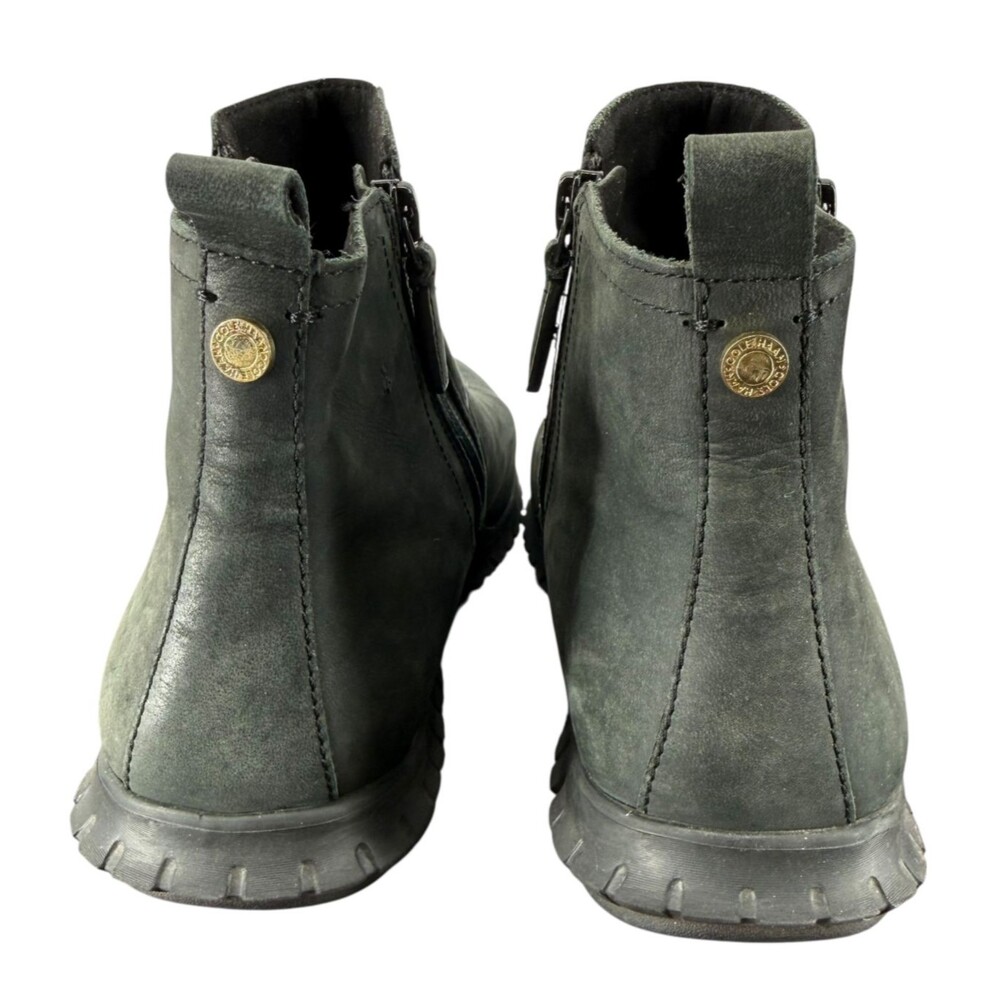 Cole Haan ZEROGRAND Waterproof Ankle Boots Womens 8B Nubuck Leather Washed Black - Picture 4 of 9